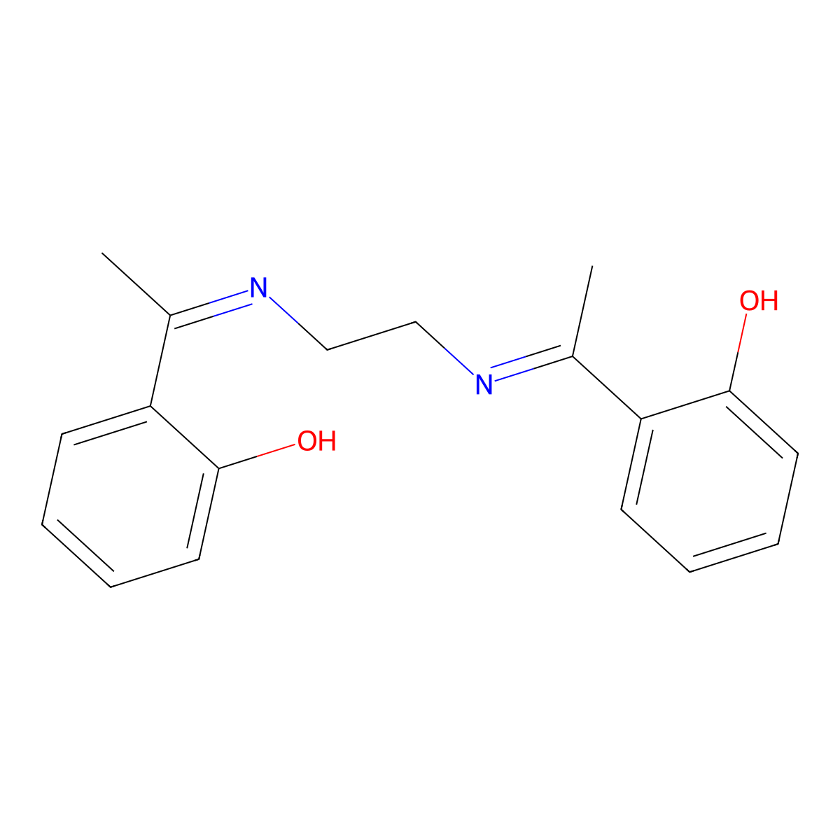 N,N'-Bis(2-hydroxy-alpha-methylbenzylidene)ethylenediamine molecular structure, CAS 5464-60-8