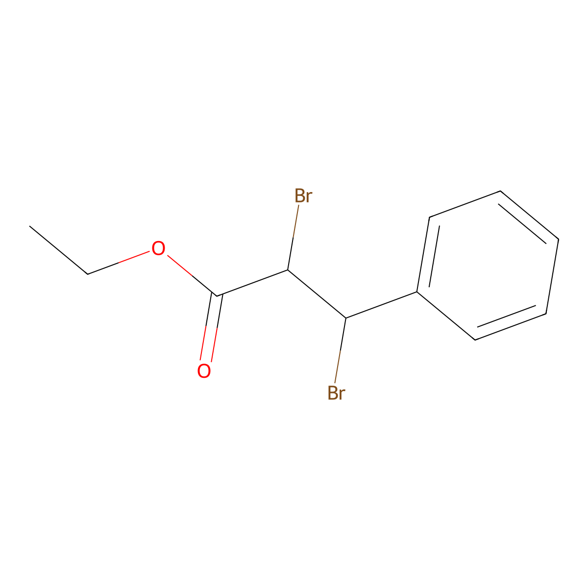 Ethyl 2,3-dibromo-3-phenylpropanoate molecular structure, CAS 5464-70-0
