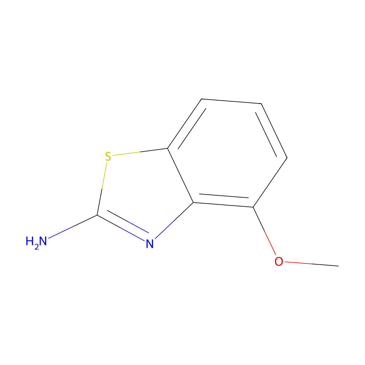 4-Methoxy-2-aminobenzothiazole molecular structure, CAS 5464-79-9
