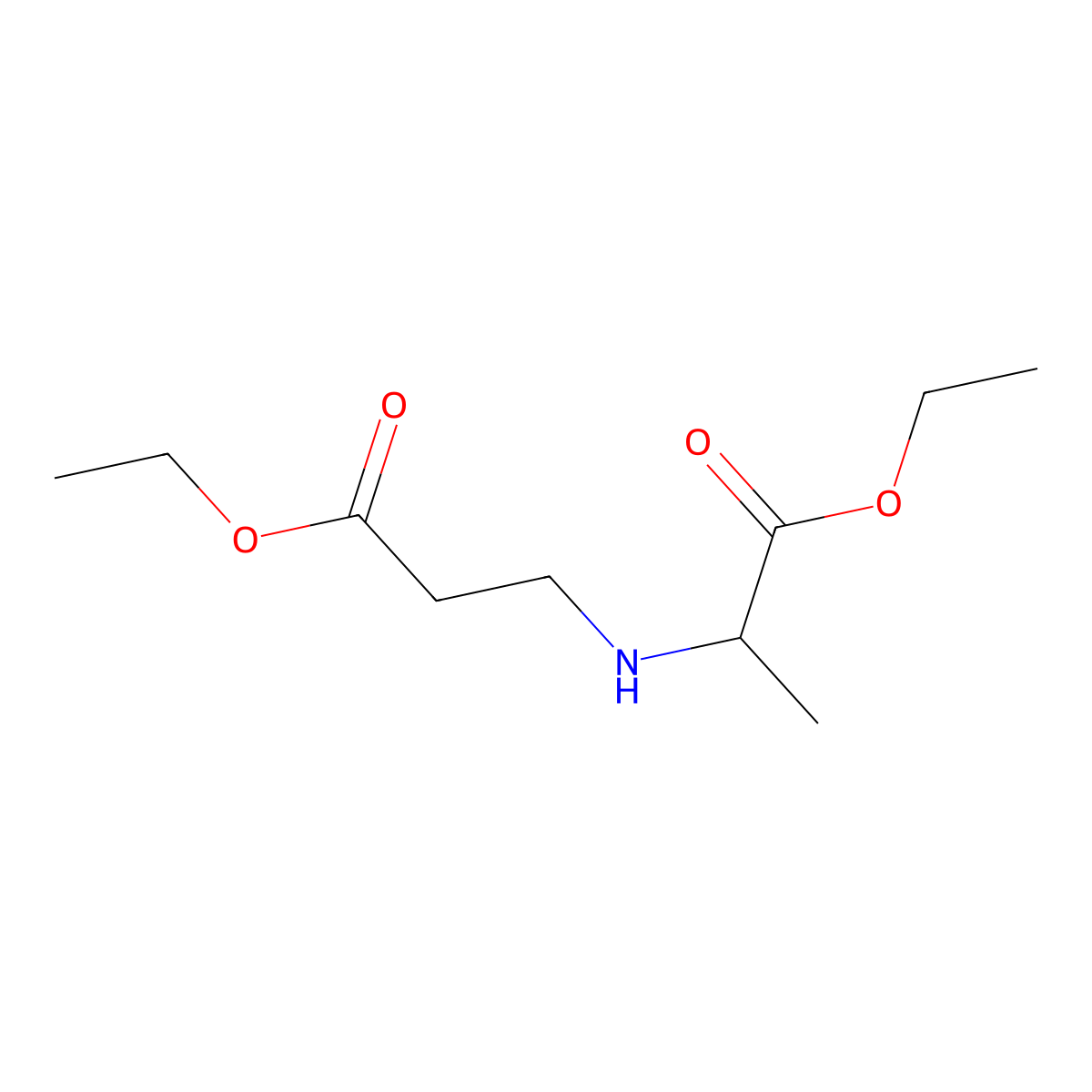 ethyl (2S)-2-[(3-ethoxy-3-oxopropyl)amino]propanoate molecular structure, CAS 54643-18-4