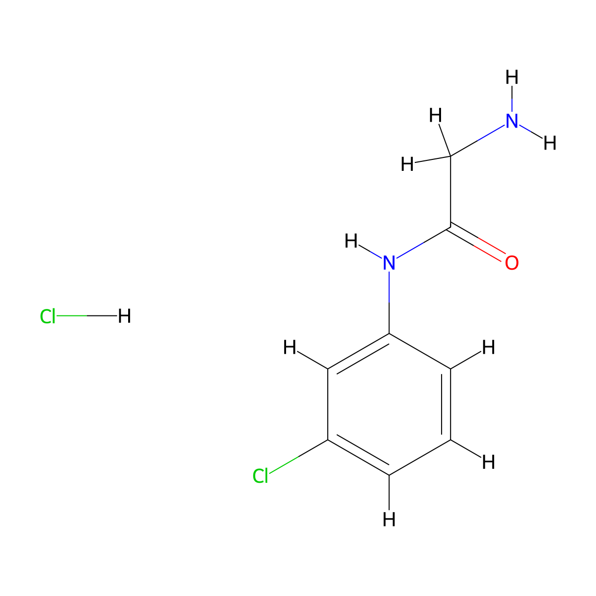 2-amino-N-(3-chlorophenyl)acetamide hydrochloride molecular structure, CAS 54643-68-4