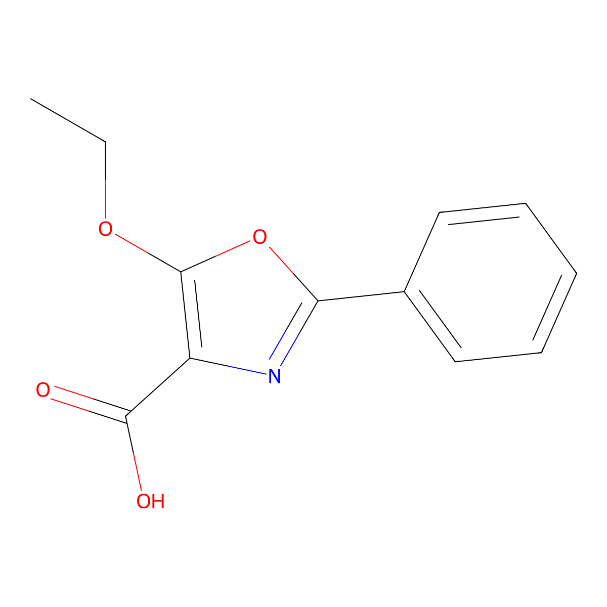 5-ethoxy-2-phenyl-1,3-oxazole-4-carboxylic Acid molecular structure, CAS 54644-12-1