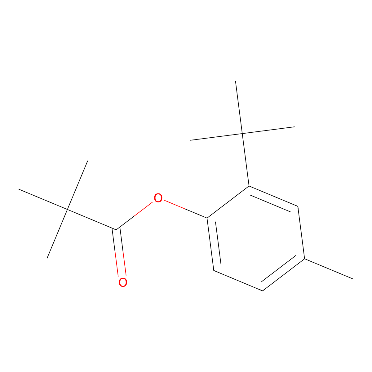 2,2-Dimethylpropanoic acid 2-tert-butyl-4-methylphenyl ester molecular structure, CAS 54644-42-7