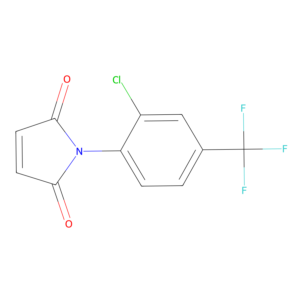 1-[2-Chloro-4-(trifluoromethyl)phenyl]-1H-pyrrole-2,5-dione molecular structure, CAS 54647-11-9