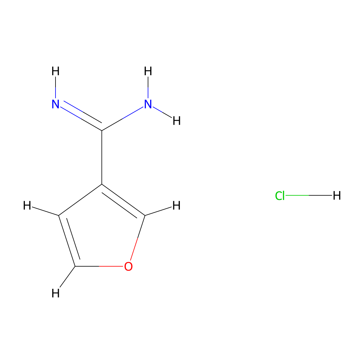 Furan-3-carboxamidine hydrochloride molecular structure, CAS 54649-21-7