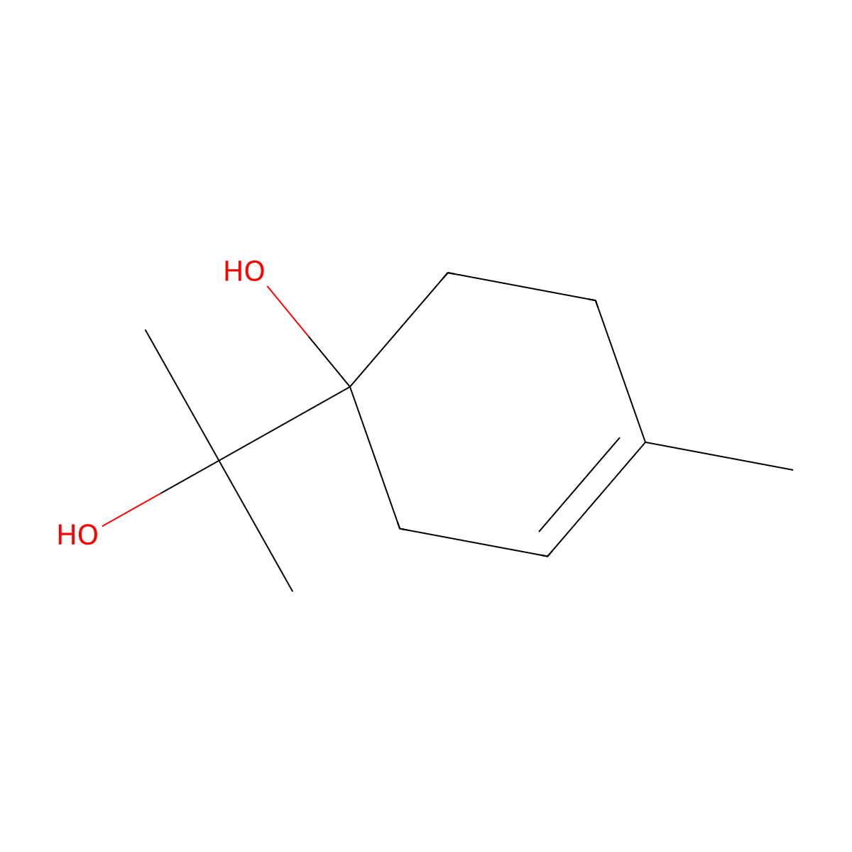 1-(2-Hydroxypropan-2-yl)-4-methylcyclohex-3-en-1-ol molecular structure, CAS 54649-49-9