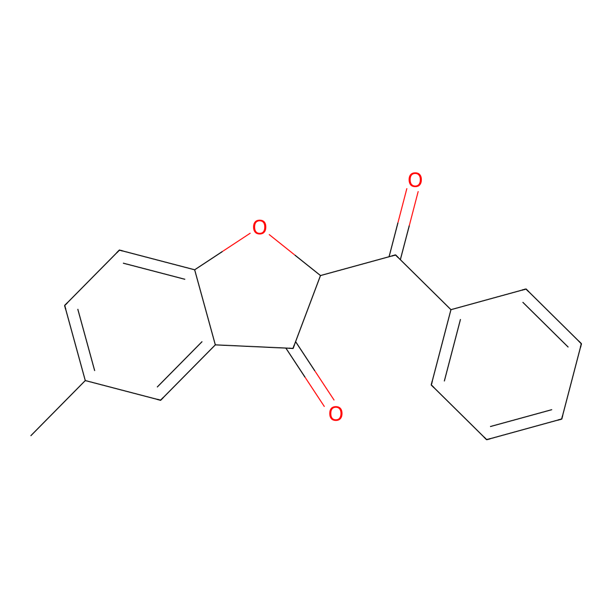 2-benzoyl-5-methyl-1-benzofuran-3(2H)-one molecular structure, CAS 5465-05-4