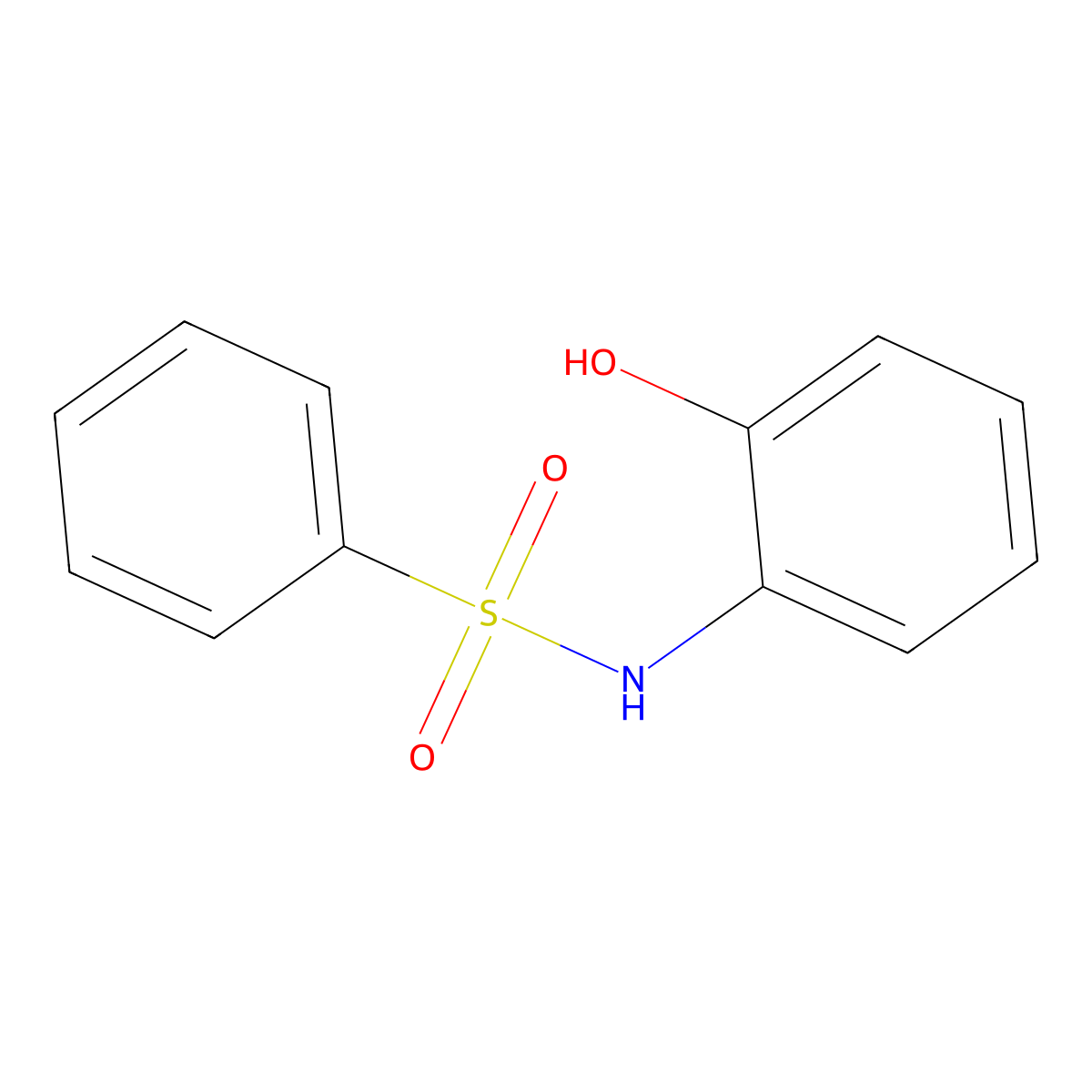 N-(2-hydroxyphenyl)benzenesulfonamide molecular structure, CAS 5465-16-7