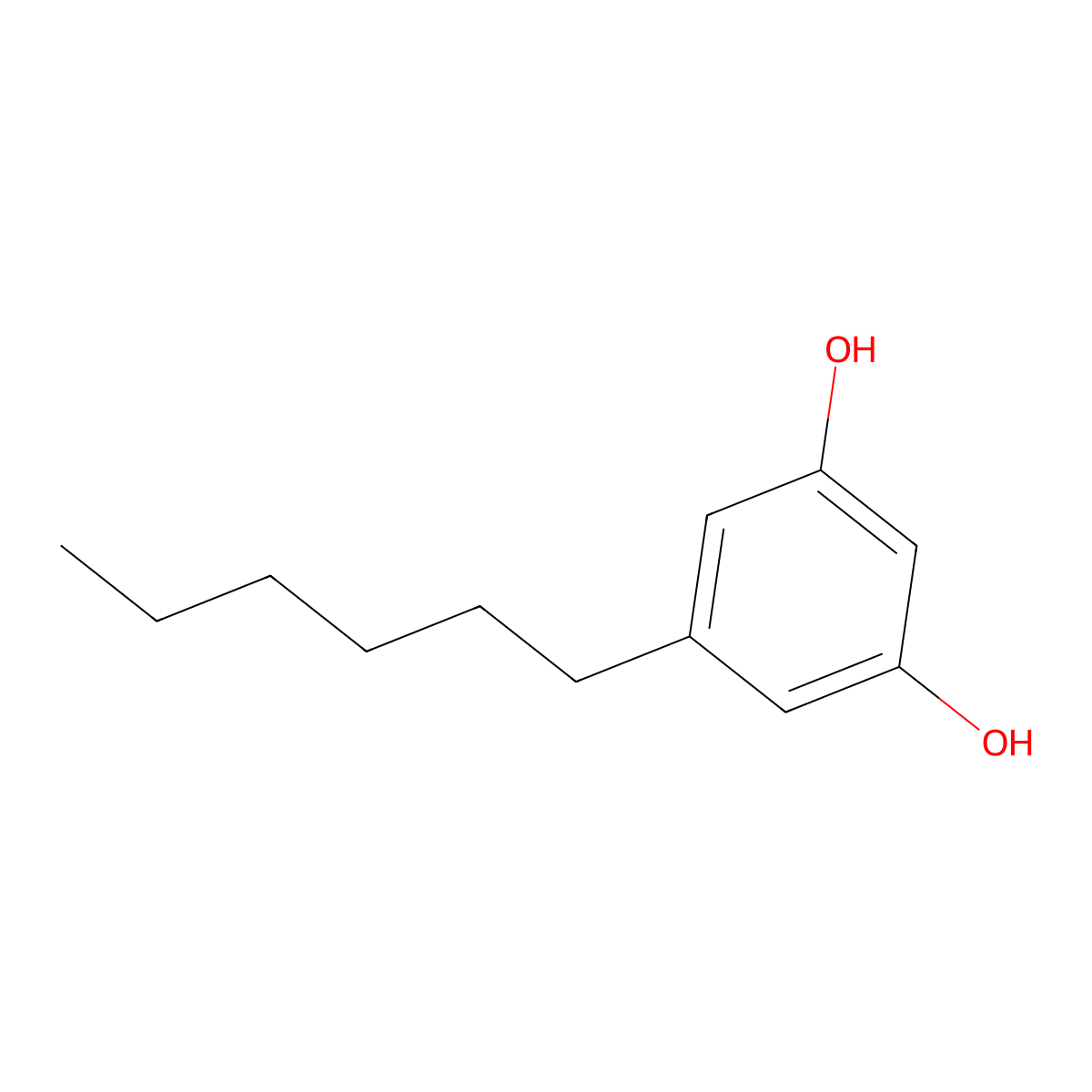 5-Hexylbenzene-1,3-diol molecular structure, CAS 5465-20-3