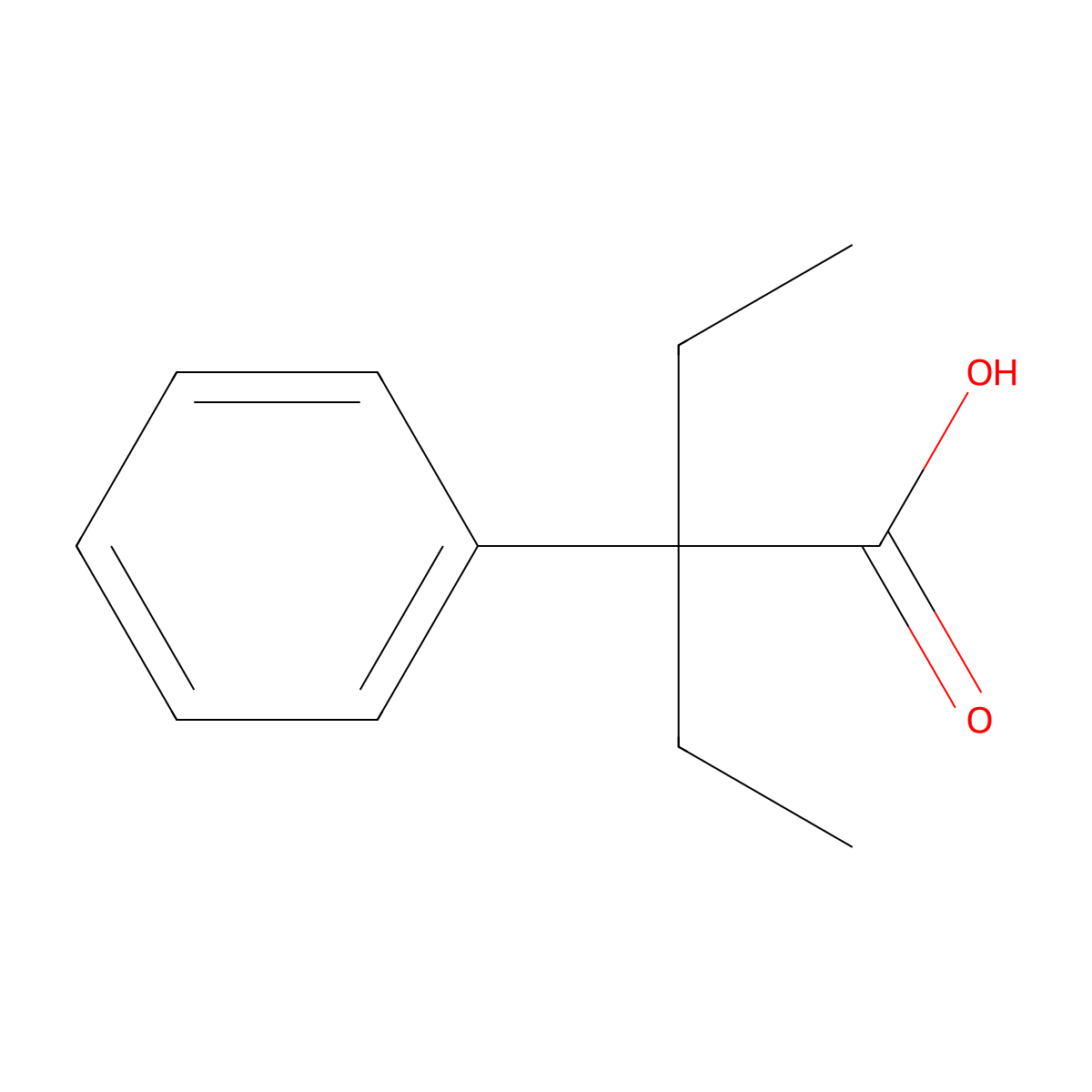 2-Ethyl-2-phenylbutyric acid molecular structure, CAS 5465-28-1