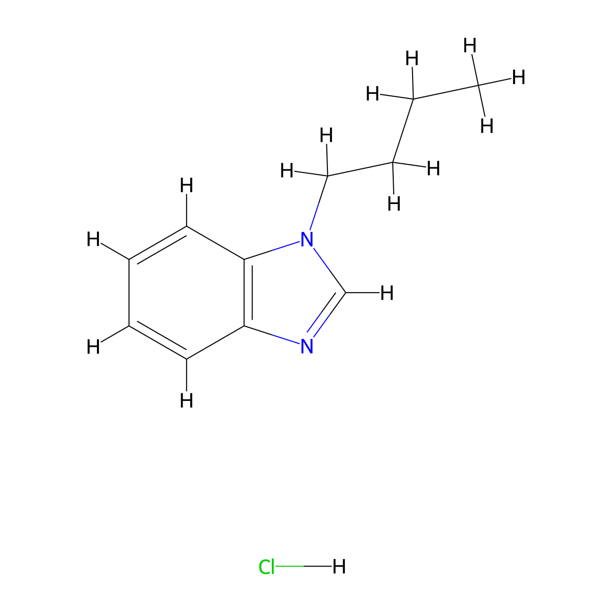 1-Butyl-1H-benzo[d]imidazole hydrochloride molecular structure, CAS 5465-30-5
