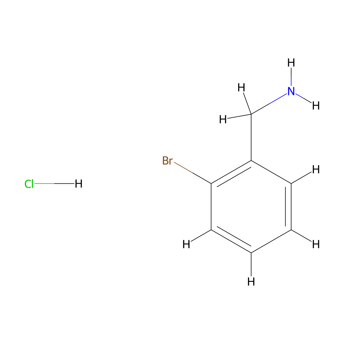 1-(2-Bromophenyl)methanamine hydrochloride molecular structure, CAS 5465-63-4