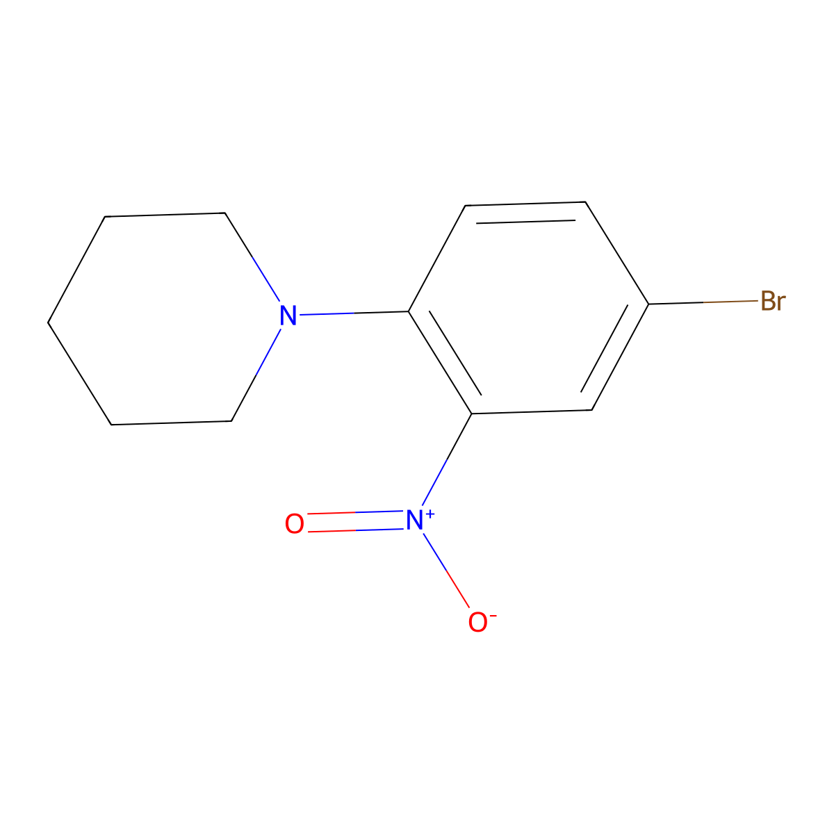 1-(4-Bromo-2-nitrophenyl)piperidine molecular structure, CAS 5465-66-7