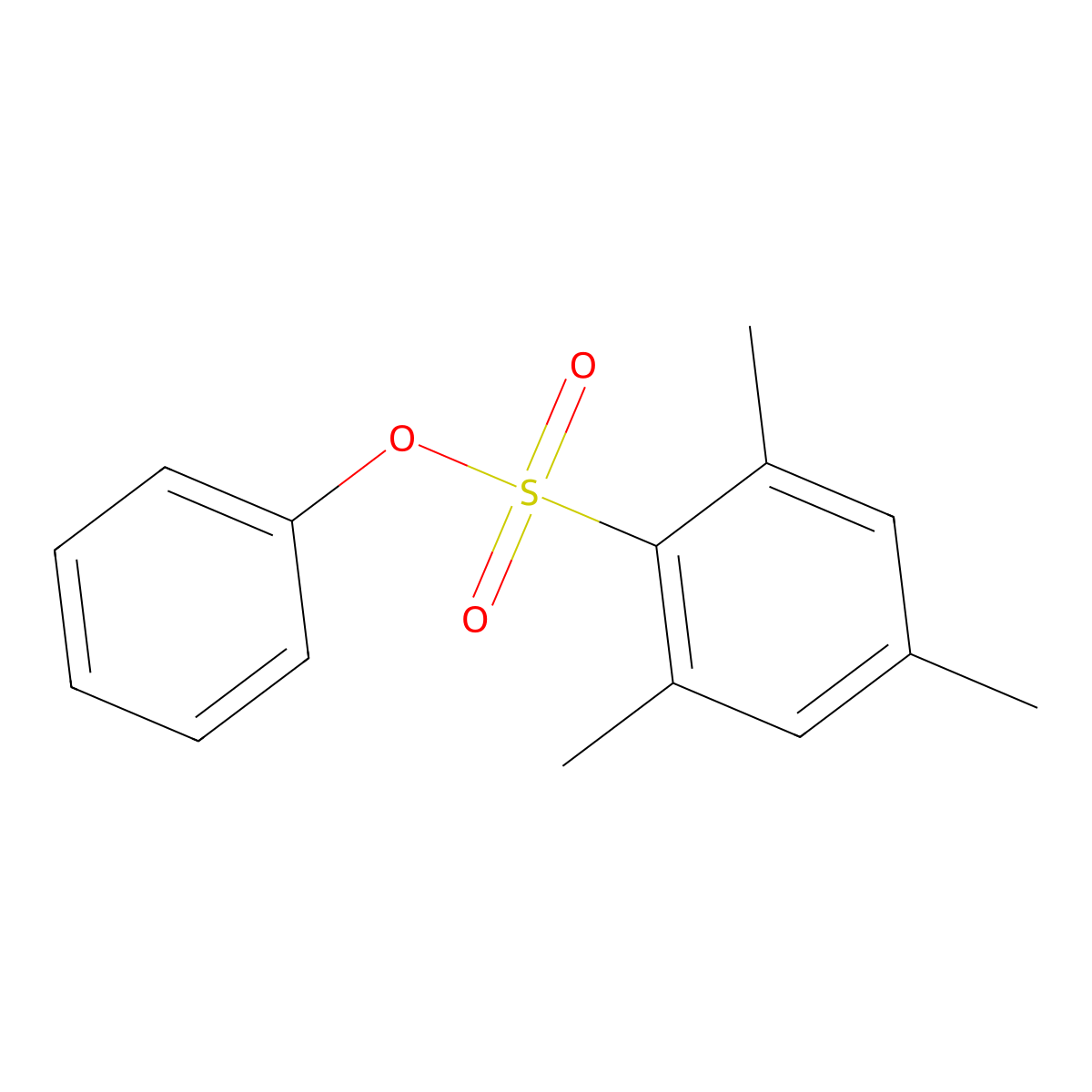 Phenyl 2,4,6-trimethylbenzenesulfonate molecular structure, CAS 5465-84-9
