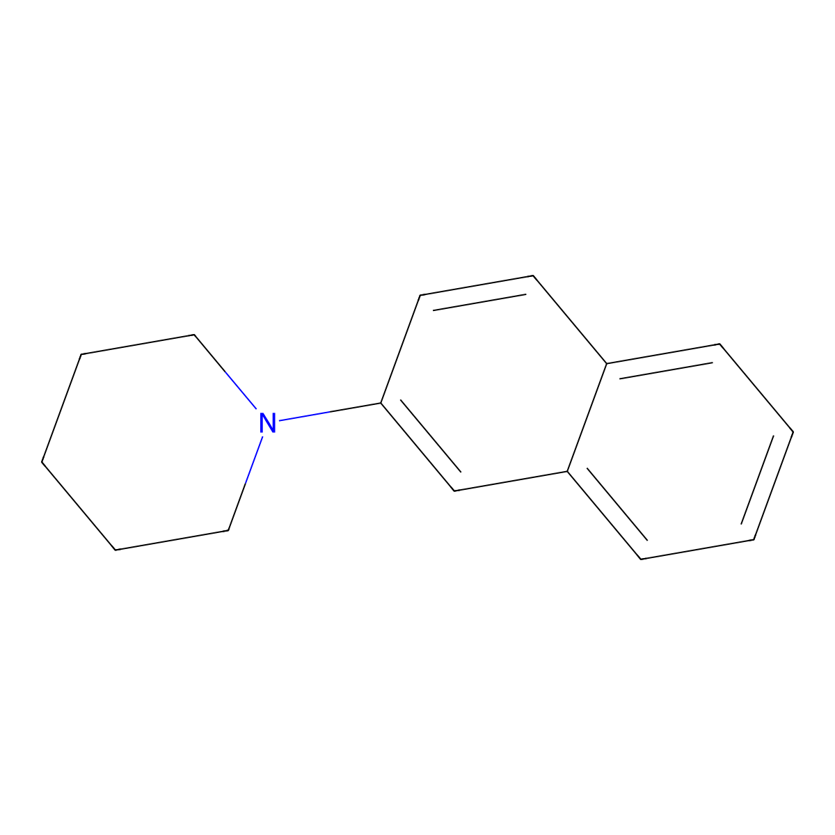 1-(Naphthalen-2-yl)piperidine molecular structure, CAS 5465-85-0