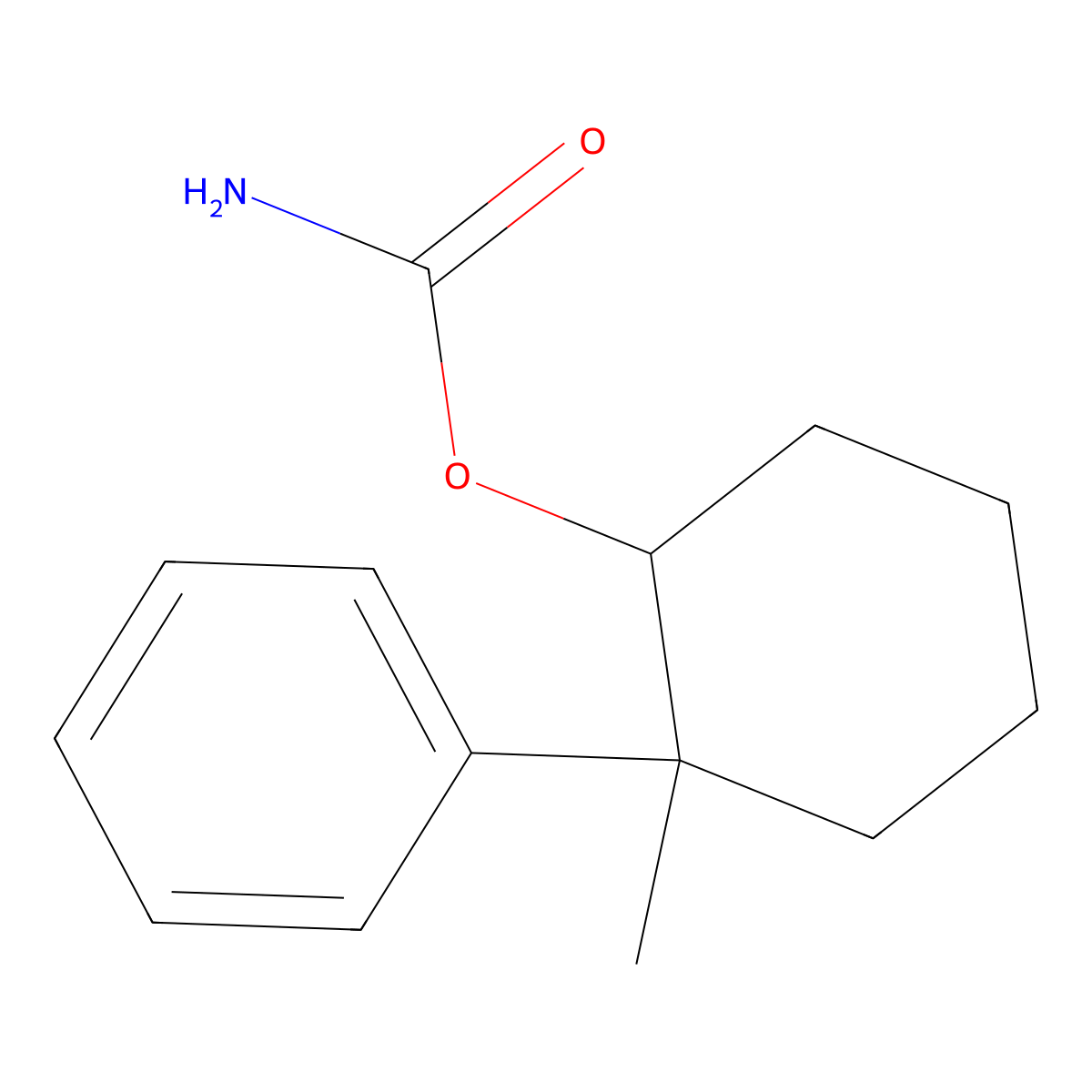 2-Methyl-2-phenylcyclohexyl carbamate molecular structure, CAS 5465-93-0