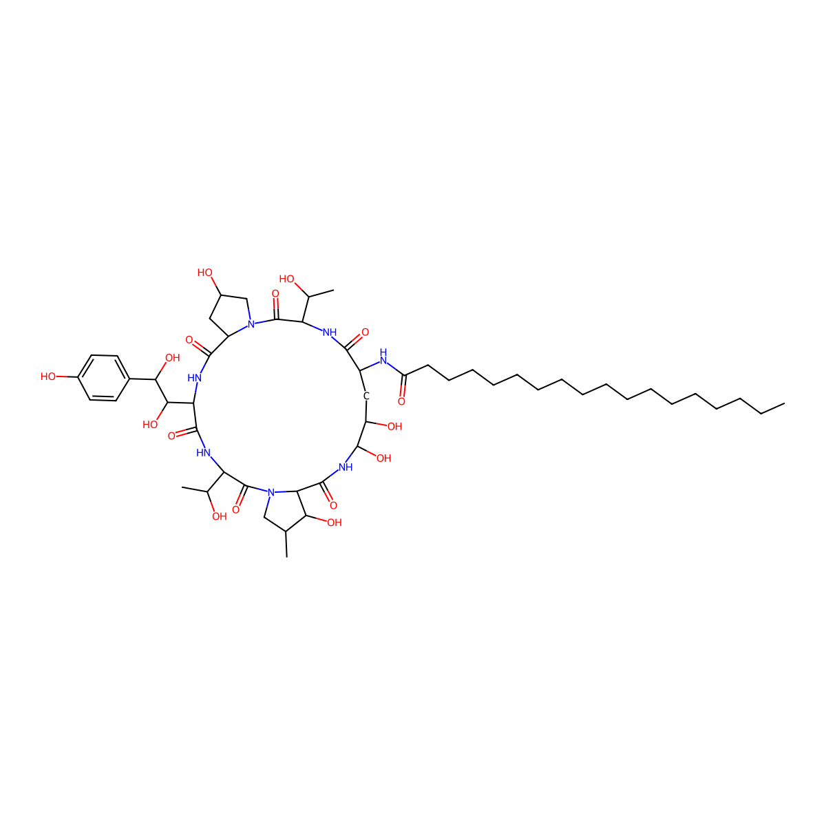 Tetrahydroechinocandin B molecular structure, CAS 54651-06-8
