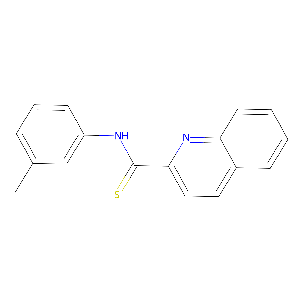 2-Quinolinecarbothioamide, N-(3-methylphenyl)- molecular structure, CAS 54655-96-8