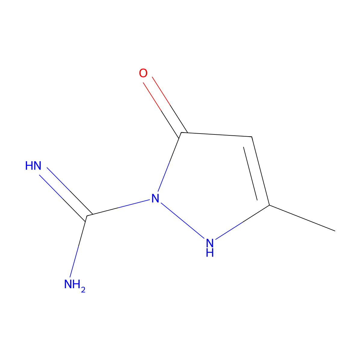 3-methyl-5-oxo-2,5-dihydro-1H-pyrazole-1-carboximidamide molecular structure, CAS 54655-98-0