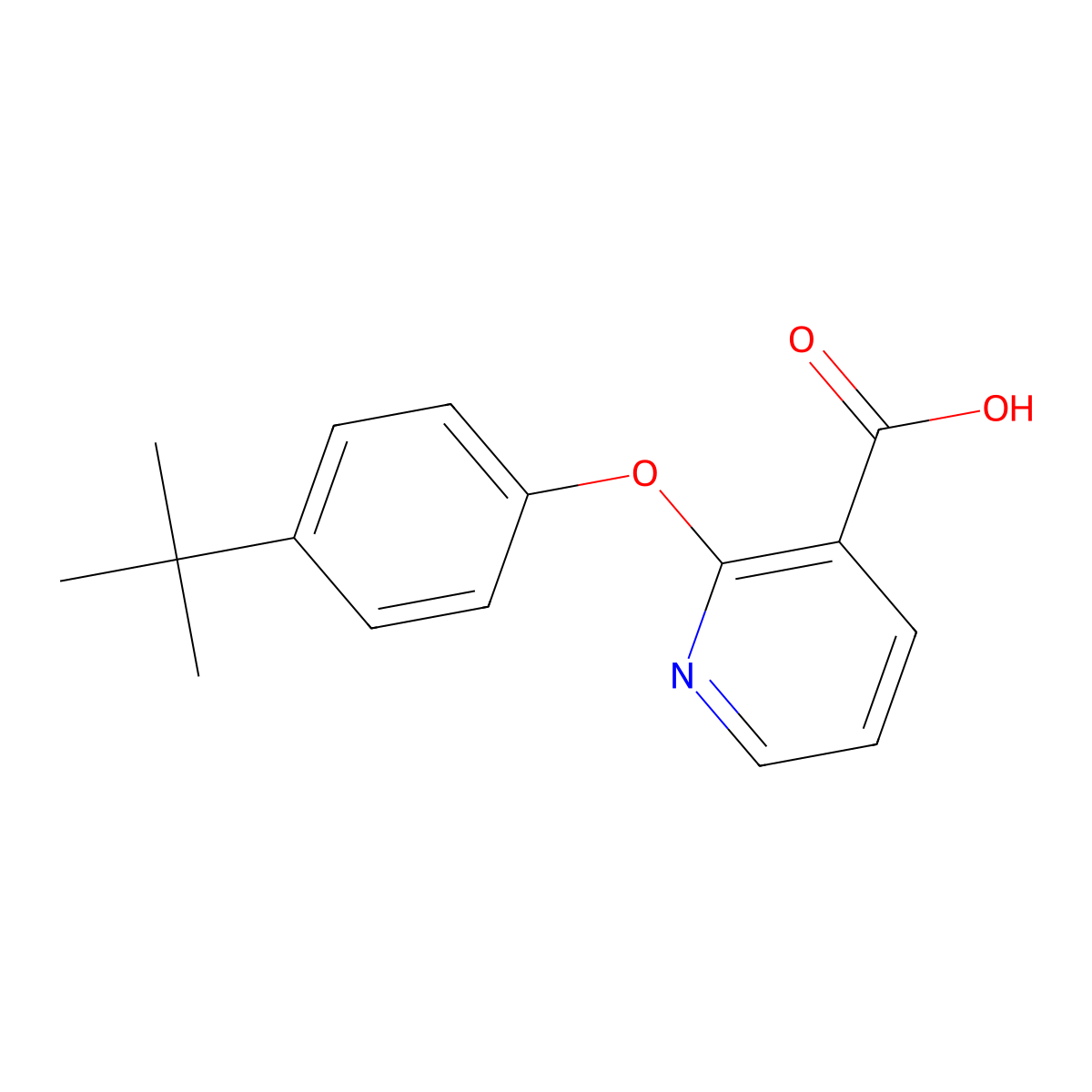 2-[4-(Tert-butyl)phenoxy]nicotinic acid molecular structure, CAS 54659-69-7