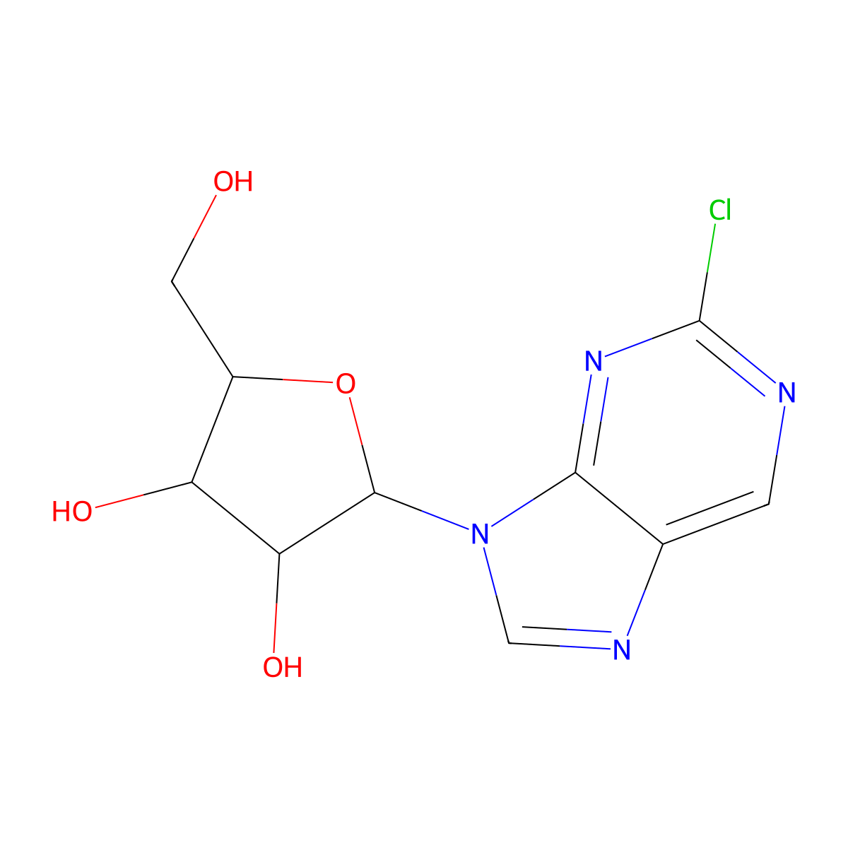 2-(2-Chloropurin-9-yl)-5-(hydroxymethyl)oxolane-3,4-diol molecular structure, CAS 5466-11-5