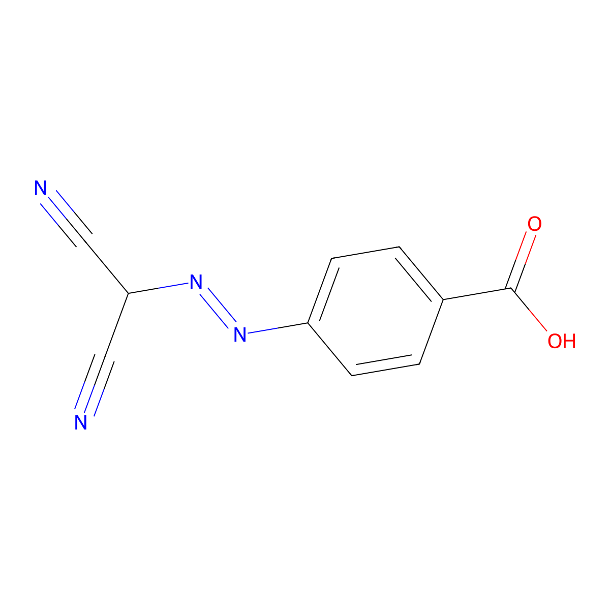p-((Dicyanomethyl)azo)benzoic acid molecular structure, CAS 5466-14-8