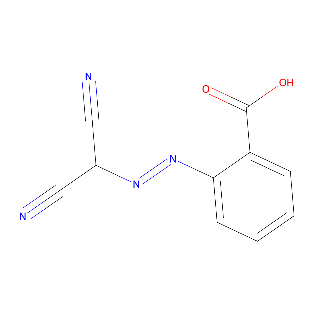 o-((Dicyanomethyl)azo)benzoic acid molecular structure, CAS 5466-15-9