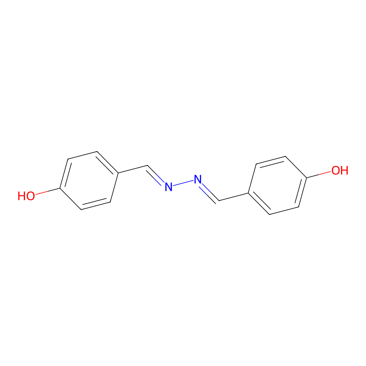 4-hydroxybenzaldehyde [(1E)-(4-hydroxyphenyl)methylene]hydrazone molecular structure, CAS 5466-23-9