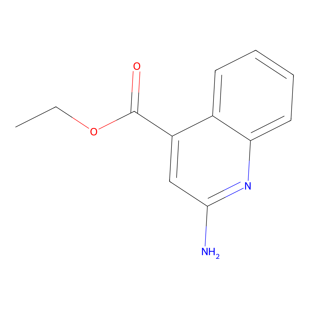 Ethyl 2-aminoquinoline-4-carboxylate molecular structure, CAS 5466-28-4