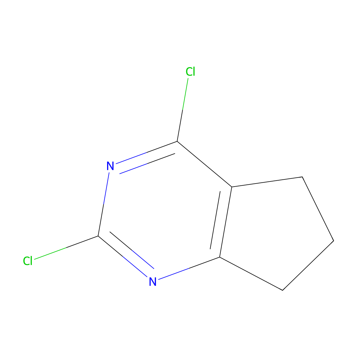 2,4-dichloro-5H,6H,7H-cyclopenta(d)pyrimidine molecular structure, CAS 5466-43-3