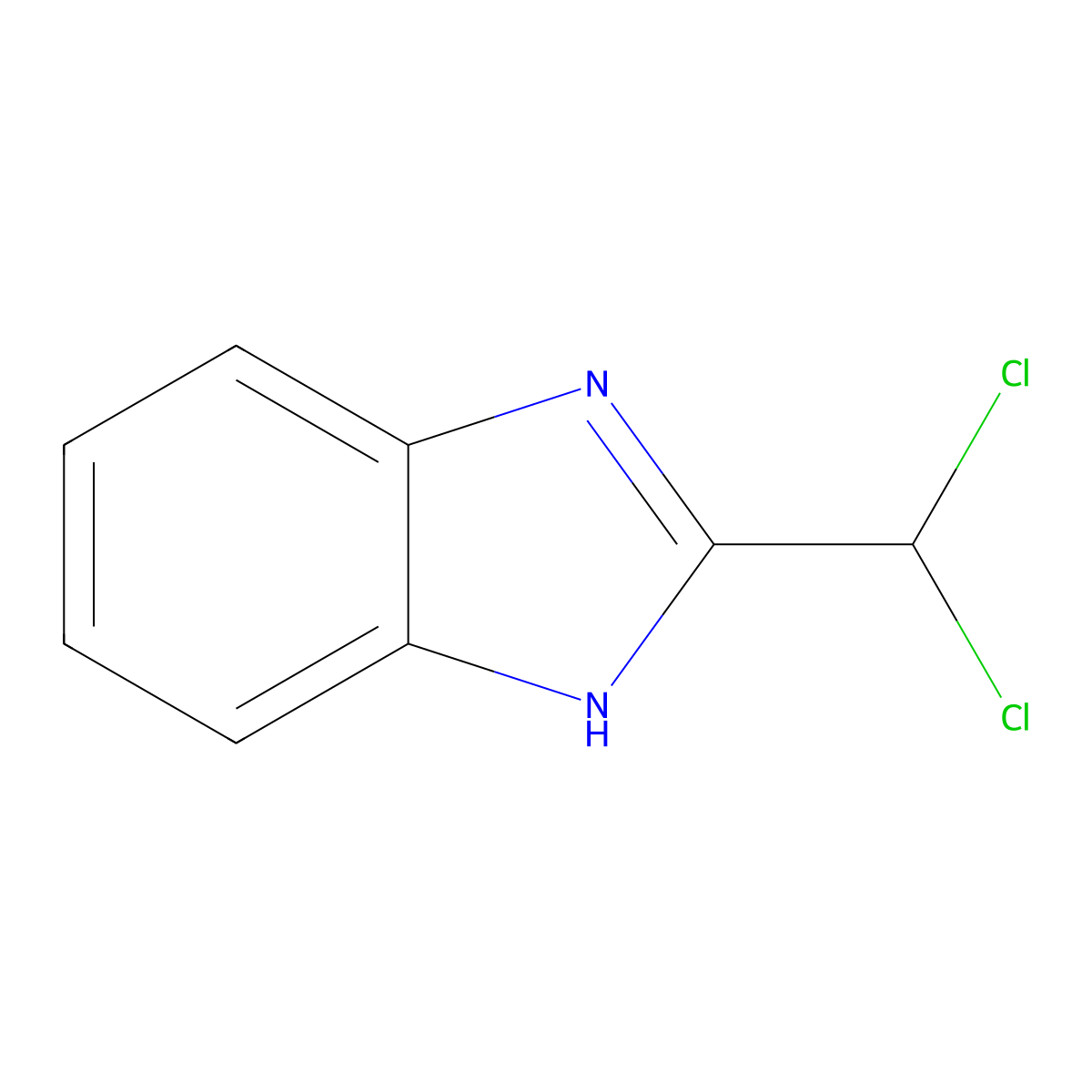 2-(dichloromethyl)-1H-benzimidazole molecular structure, CAS 5466-57-9