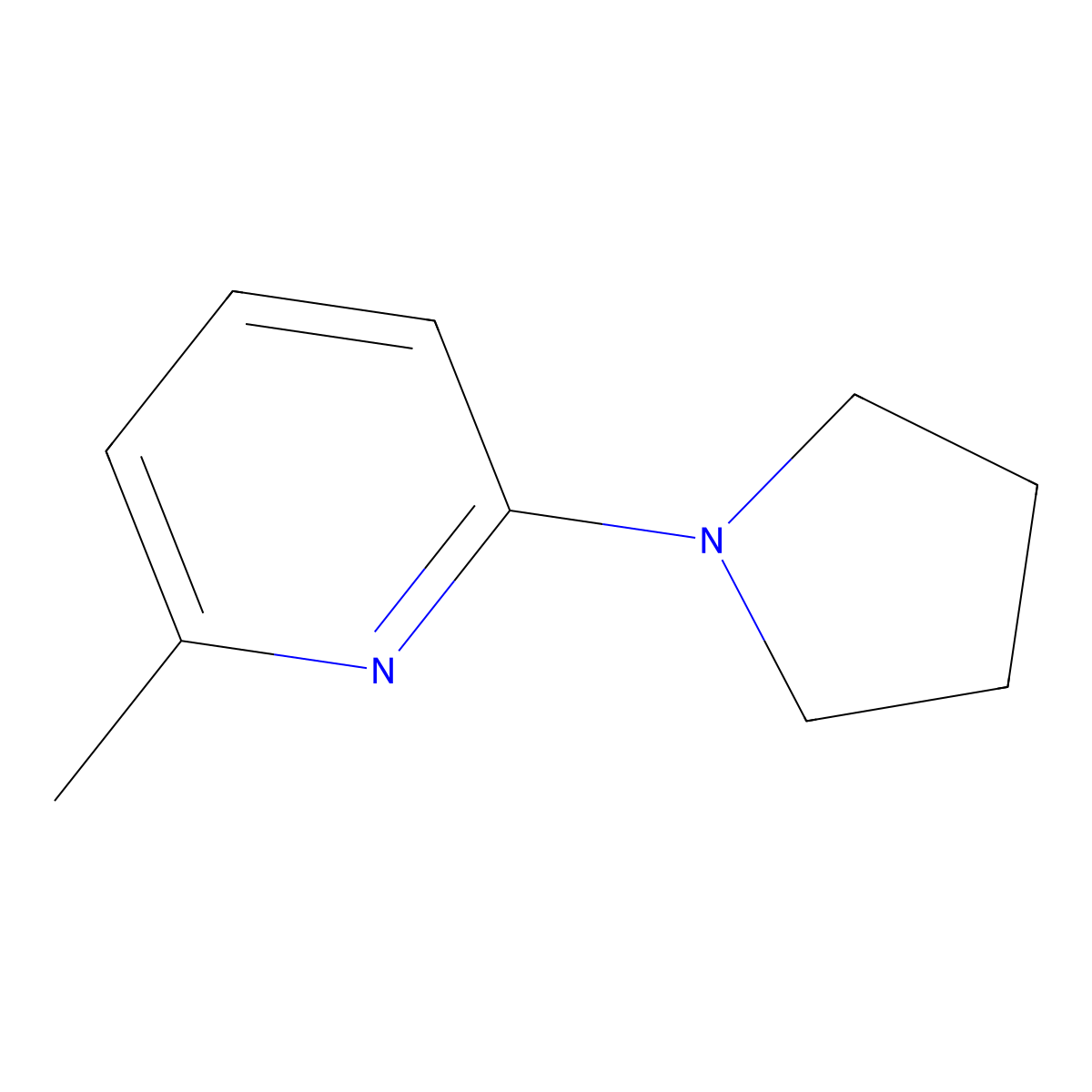 2-Methyl-6-(pyrrolidin-1-yl)pyridine molecular structure, CAS 54660-07-0