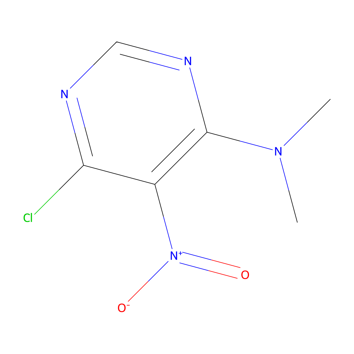 6-chloro-N,N-dimethyl-5-nitropyrimidin-4-amine molecular structure, CAS 54660-12-7