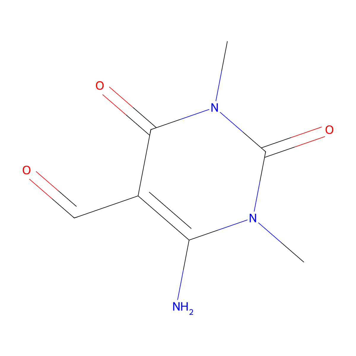 6-Amino-1,3-dimethyl-2,4-dioxo-1,2,3,4-tetrahydropyrimidine-5-carbaldehyde molecular structure, CAS 54660-80-9