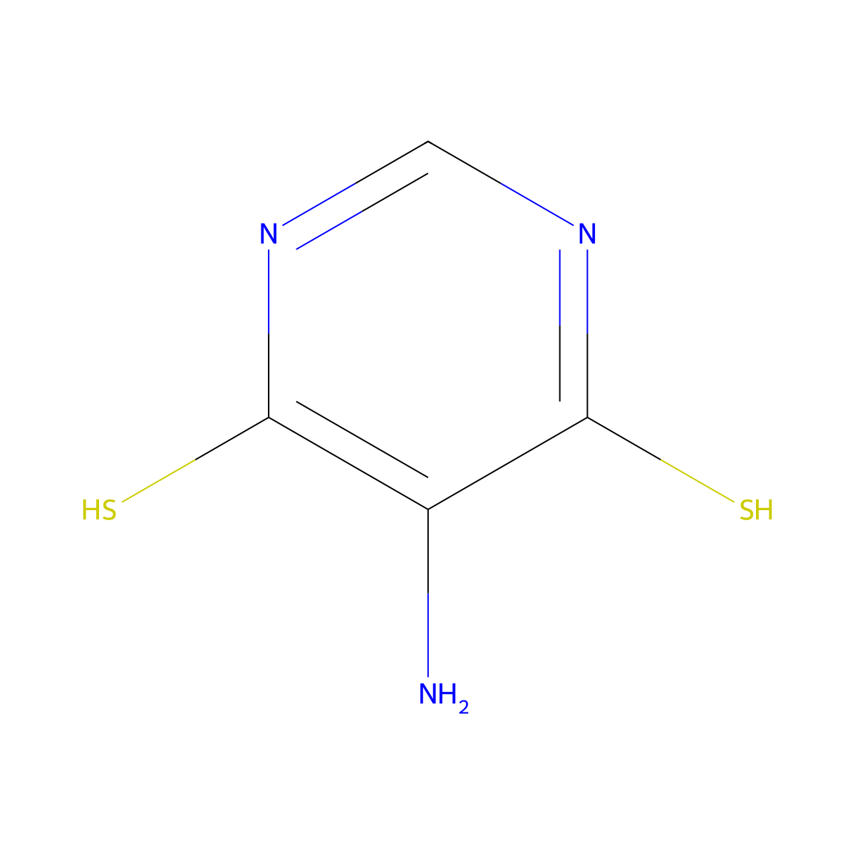 5-Aminopyrimidine-4,6-dithiol molecular structure, CAS 54660-92-3