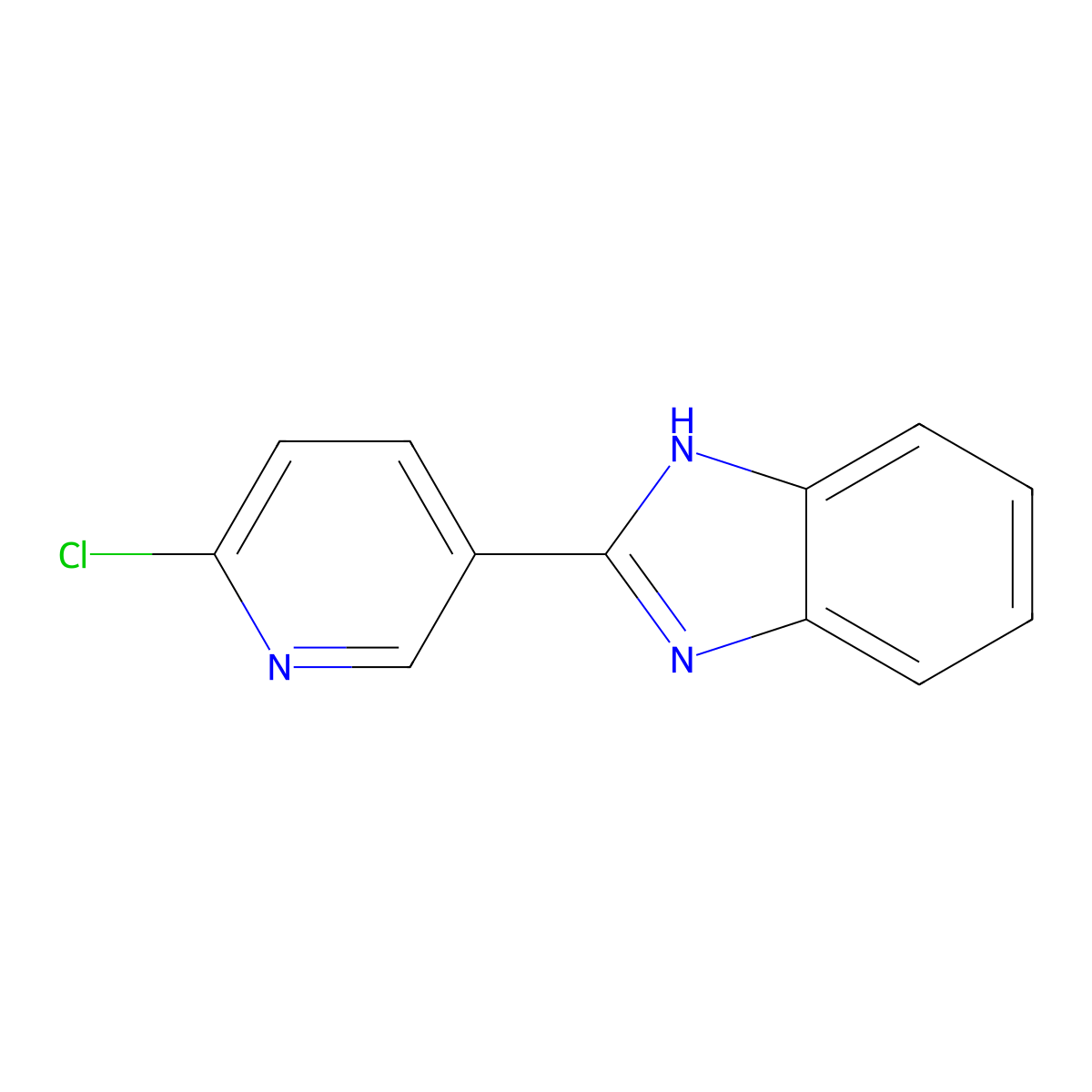 2-(6-chloropyridin-3-yl)-1H-1,3-benzodiazole molecular structure, CAS 54661-55-1