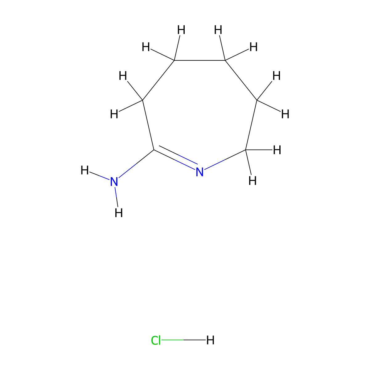 3,4,5,6-tetrahydro-2H-azepin-7-amine hydrochloride molecular structure, CAS 54661-57-3