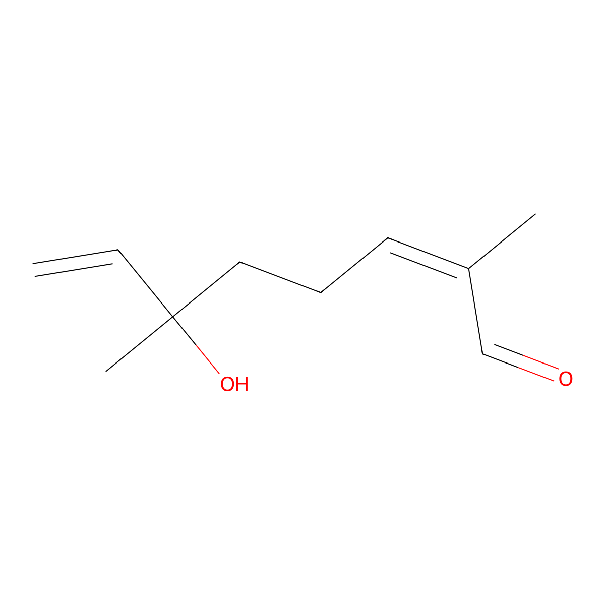 Linalool-8-aldehyde molecular structure, CAS 54664-89-0