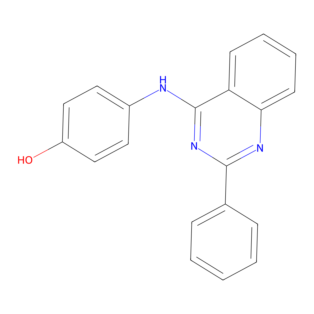 4-[(2-Phenyl-4-quinazolinyl)amino]phenol molecular structure, CAS 54665-94-0