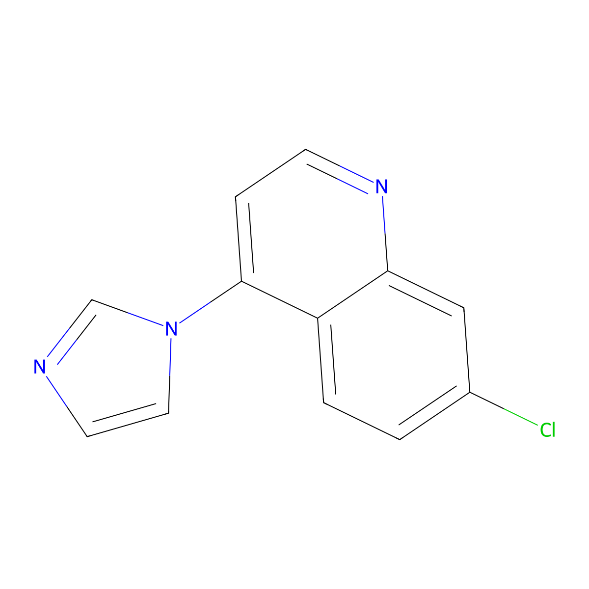 7-chloro-4-(1H-imidazol-1-yl)quinoline molecular structure, CAS 54666-24-9