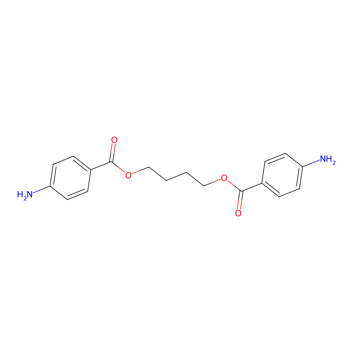 Poly(oxy-1,4-butanediyl), alpha-(4-aminobenzoyl)-omega-((4-aminobenzoyl)oxy)- molecular structure, CAS 54667-43-5