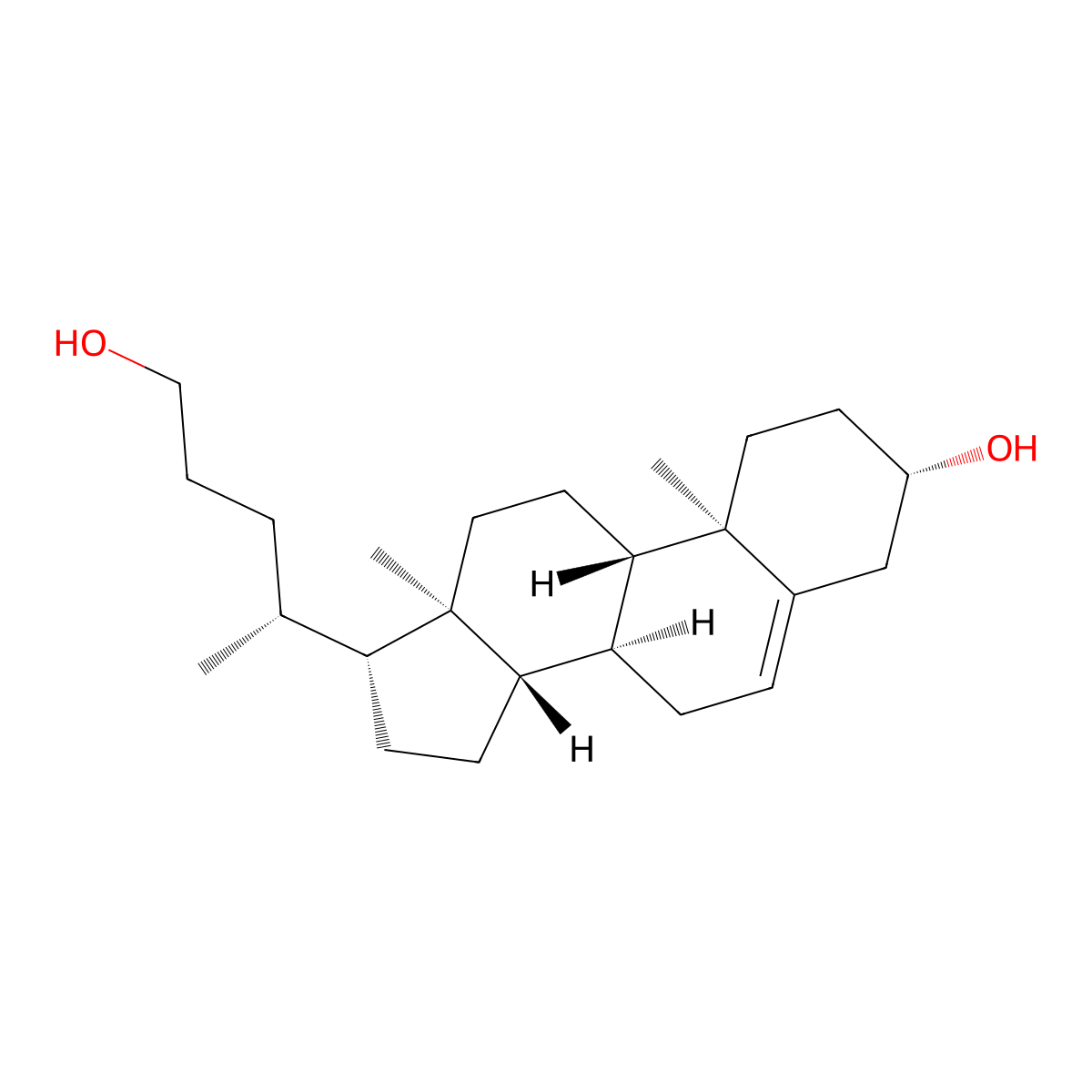 (3beta)-Chol-5-ene-3,24-diol molecular structure, CAS 54668-67-6