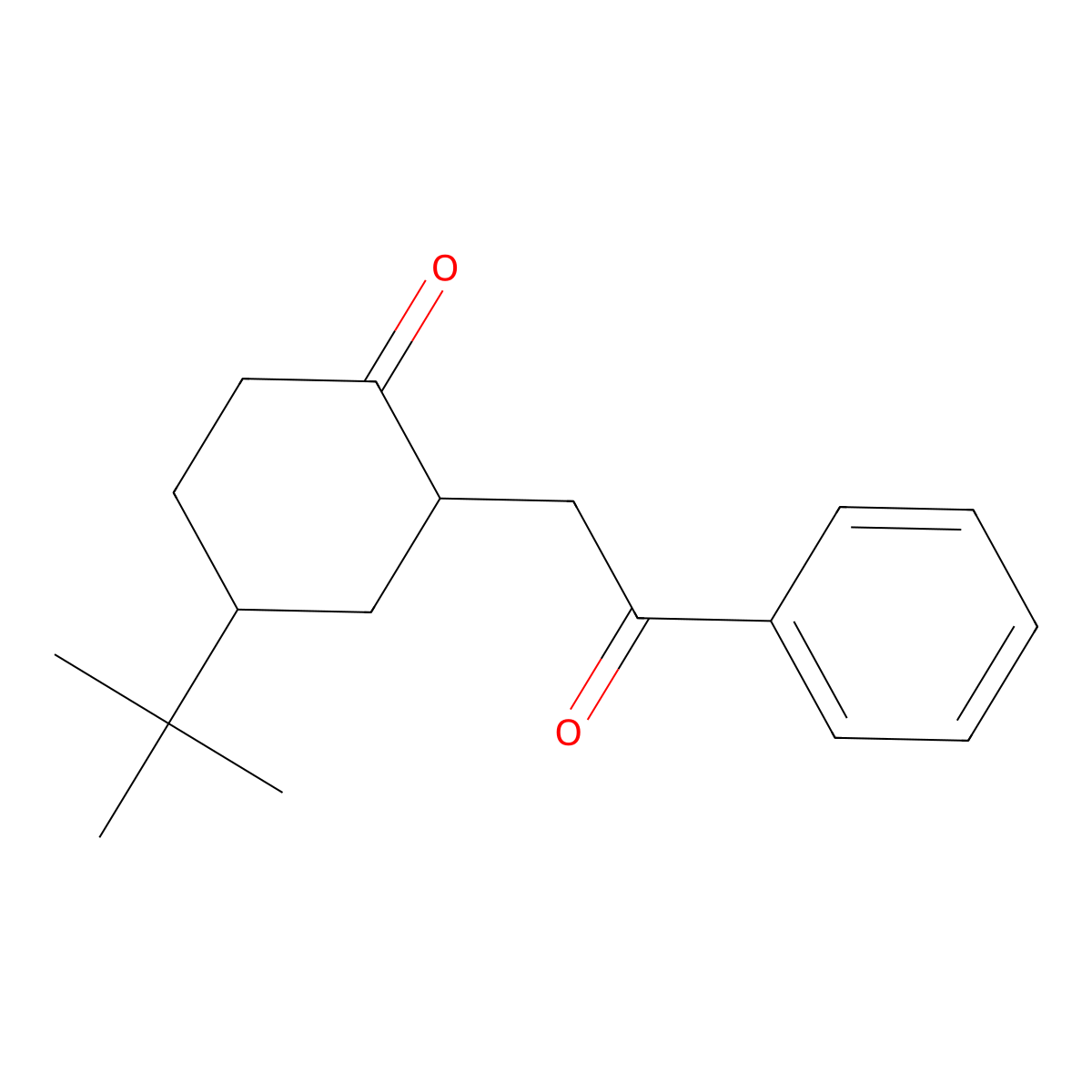 4-Tert-butyl-2-(2-oxo-2-phenylethyl)-cyclohexanone molecular structure, CAS 54669-84-0