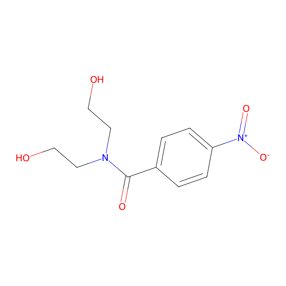 N,N-bis(2-hydroxyethyl)-4-nitrobenzamide molecular structure, CAS 5467-17-4