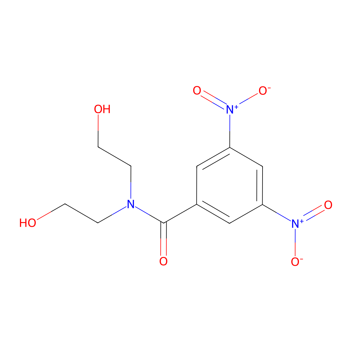 n,n-Bis(2-hydroxyethyl)-3,5-dinitrobenzamide molecular structure, CAS 5467-18-5