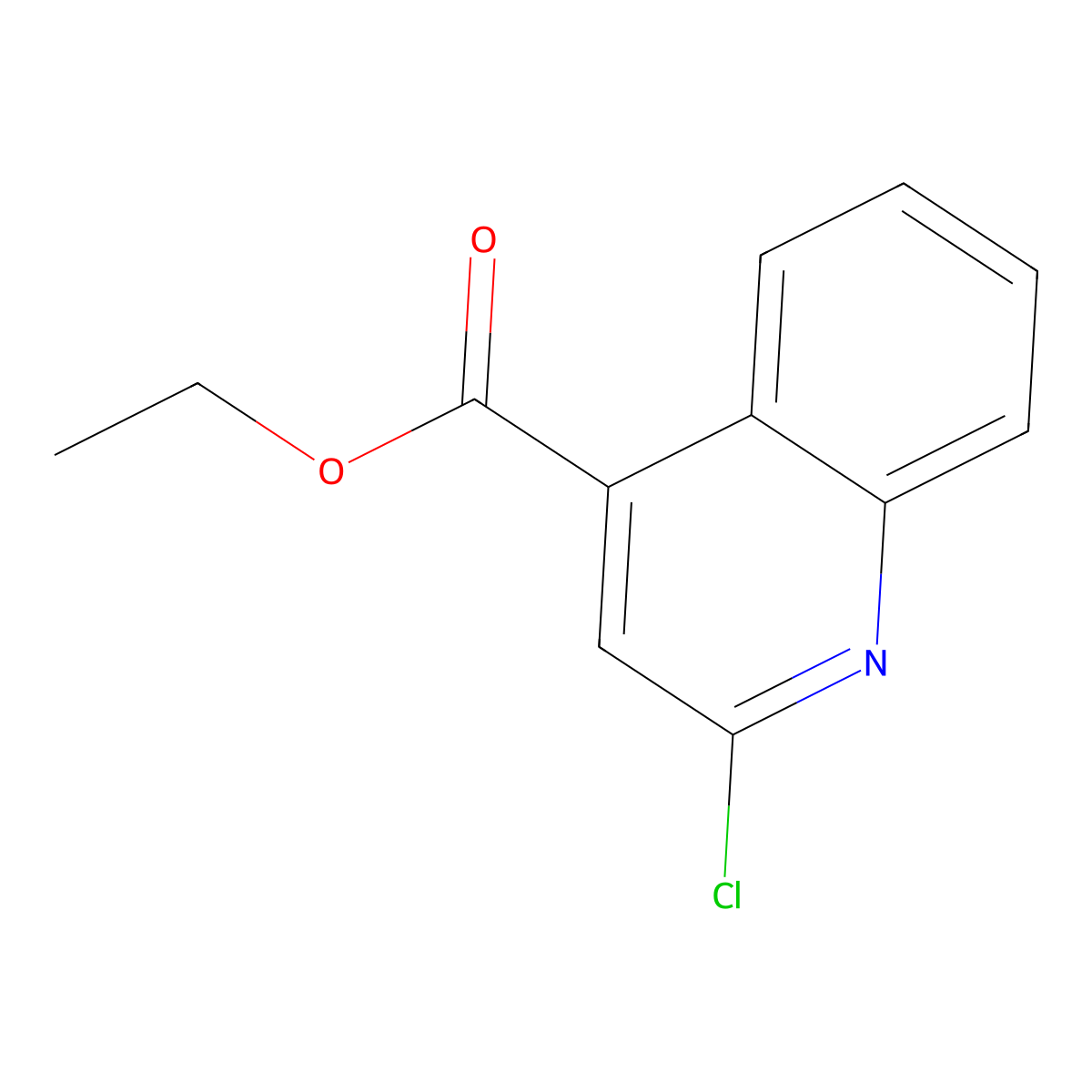 Ethyl 2-chloroquinoline-4-carboxylate molecular structure, CAS 5467-61-8