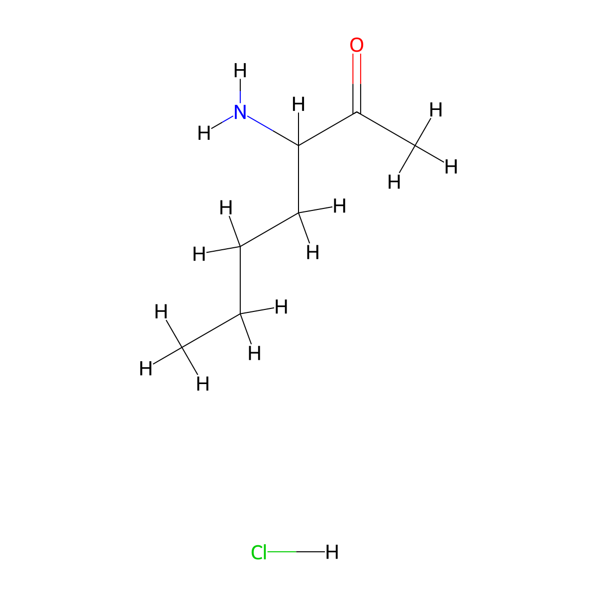 3-Aminoheptan-2-one hydrochloride molecular structure, CAS 5467-73-2