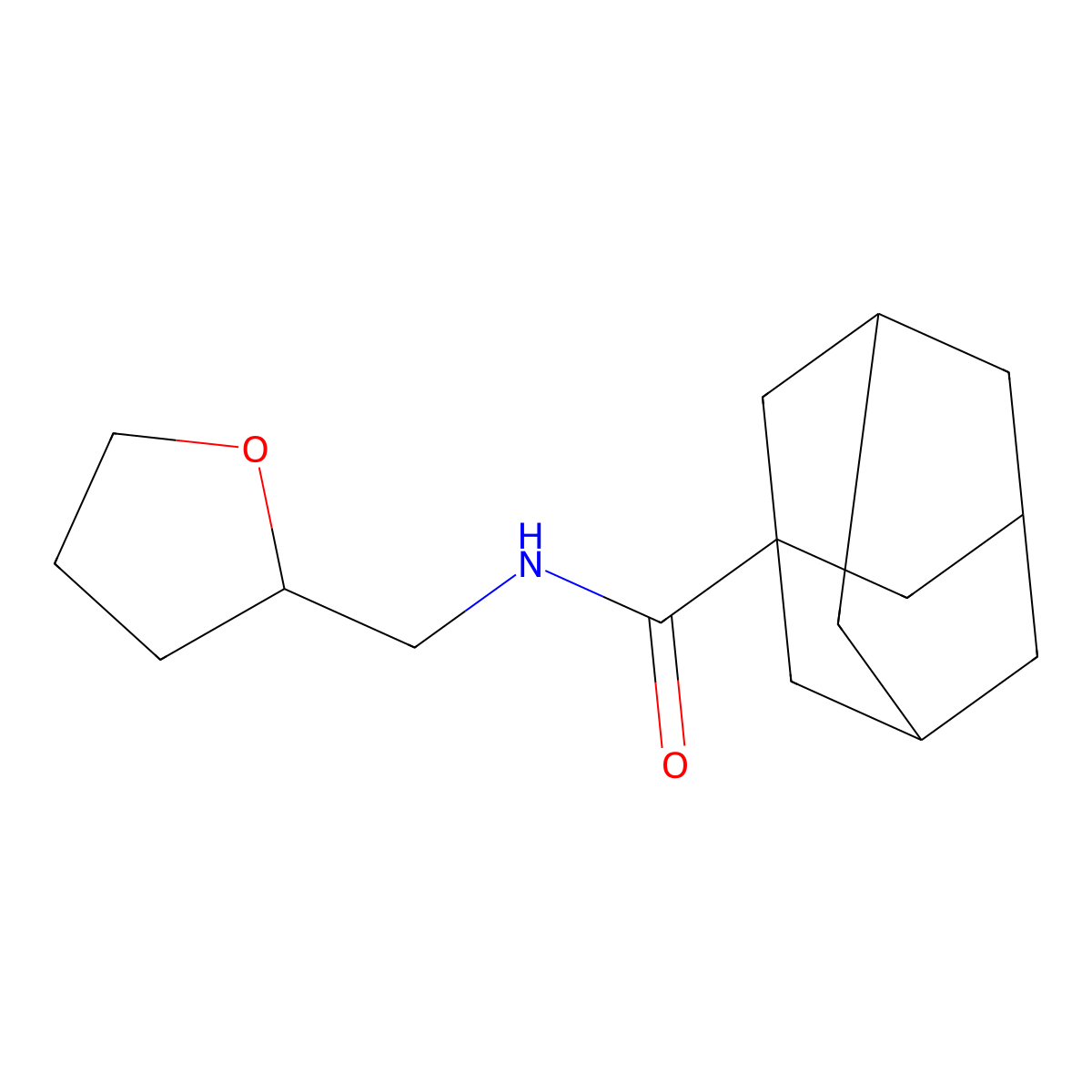 1-Adamantanecarboxamide, N-tetrahydrofurfuryl- molecular structure, CAS 5467-85-6