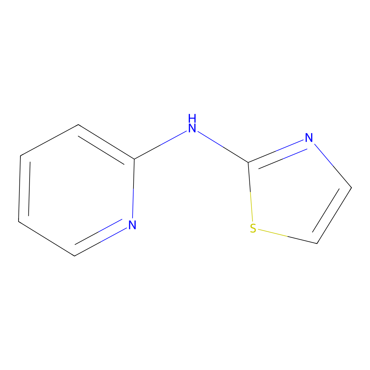 N-(pyridin-2-yl)thiazol-2-amine molecular structure, CAS 54670-80-3
