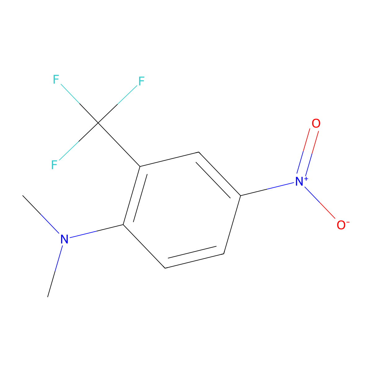 N,N-dimethyl-4-nitro-2-(trifluoromethyl)aniline molecular structure, CAS 54672-09-2